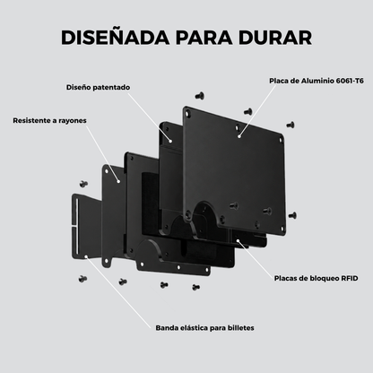 Norr Wallet®- Cartera Aluminio Negro Mate