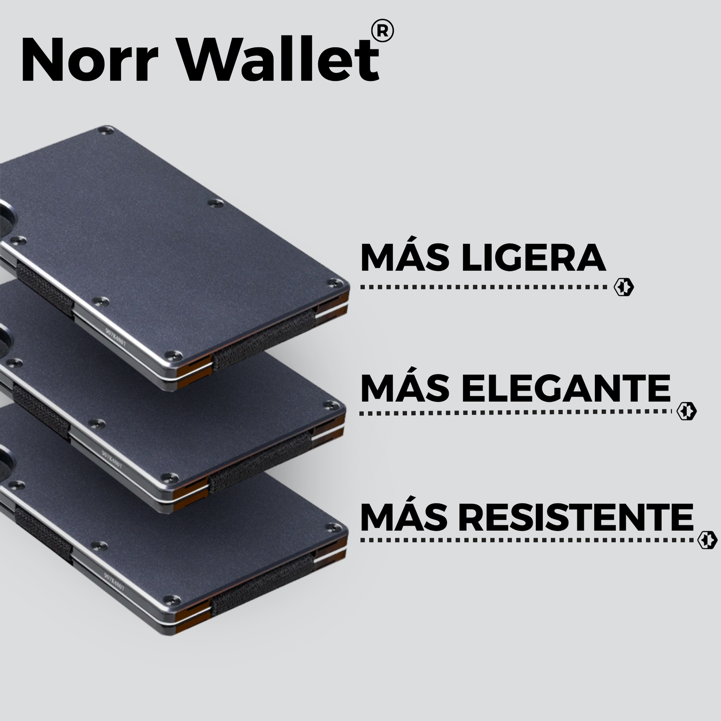 Norr Wallet®- Cartera Aluminio Negro Mate